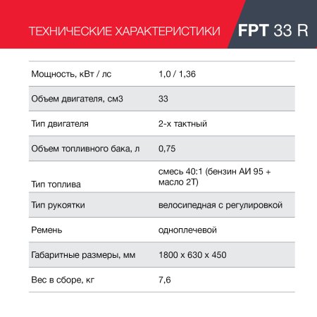 FUBAG Бензиновый триммер FPT 33R + Триммерная леска сечение витой квадрат L 130 м * 2.4 мм в ПОДАРОК в Улан-Удэ фото