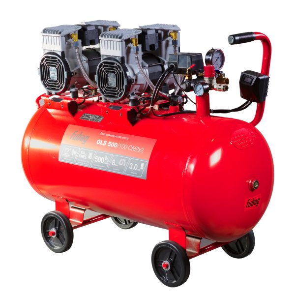 Компрессор воздушный безмасляный малошумный FUBAG OLS 500/100 CM2х2 + Набор пневмоинструмента (5 предметов) в ПОДАРОК в Улан-Удэ фото