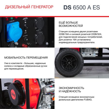 FUBAG Дизельный генератор с электростартером и коннектором автоматики DS 6500 A ES в Улан-Удэ фото
