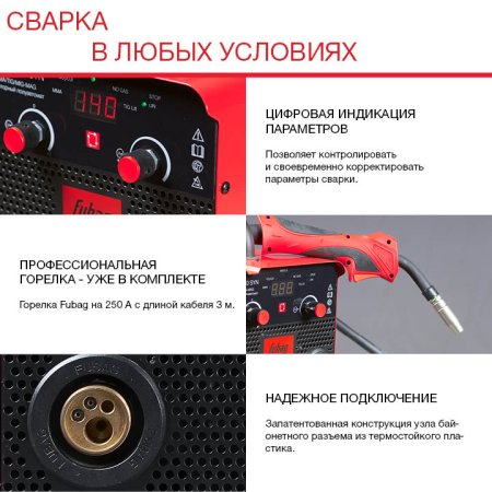 FUBAG Сварочный полуавтомат IRMIG 180 SYN с горелкой 250 А 3 м в комплекте в Улан-Удэ фото