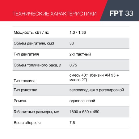 FUBAG Бензиновый триммер FPT 33 + Триммерная леска сечение витой квадрат L 130 м * 2.4 мм в ПОДАРОК в Улан-Удэ фото