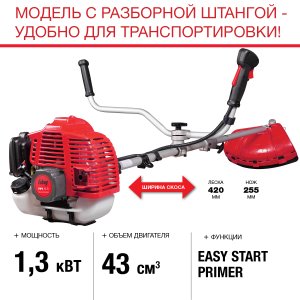 FUBAG Бензиновый триммер FPT 43R + Триммерная леска  сечение витой квадрат L 130 м * 2.4 мм в ПОДАРОК в Улан-Удэ фото